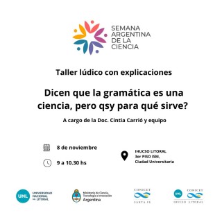 Taller lúdico sobre gramática en el IHUCSO